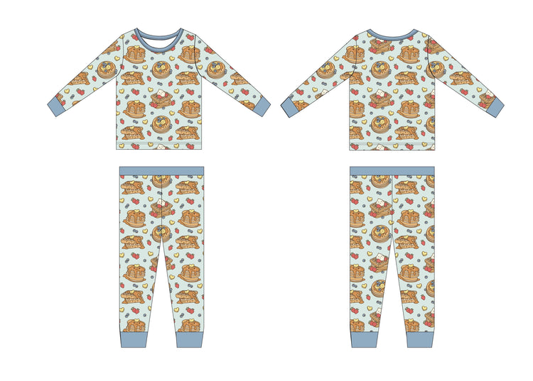 Blue Waffly Cute Jam Set ONE 2T