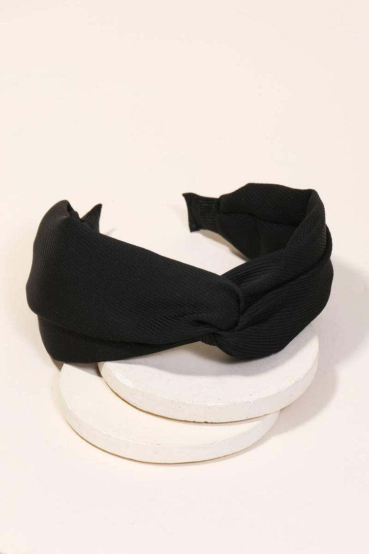 Knotted Fabric Headband Black ONE LEFT