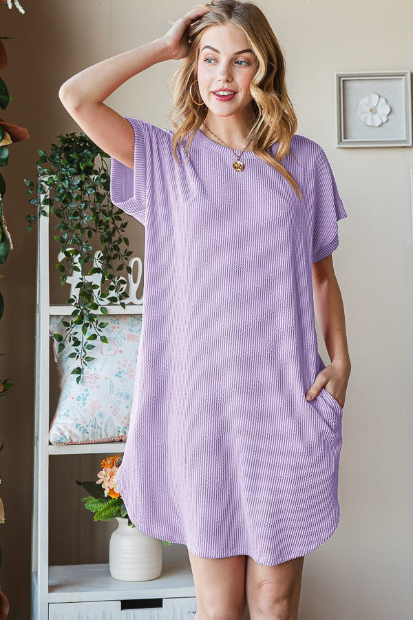 Urban Ribbed Mini Dress LAVENDER