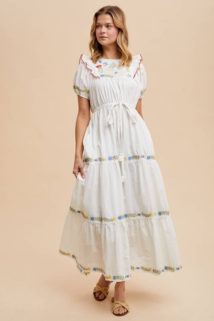 Chloe Embroidered Maxi Dress