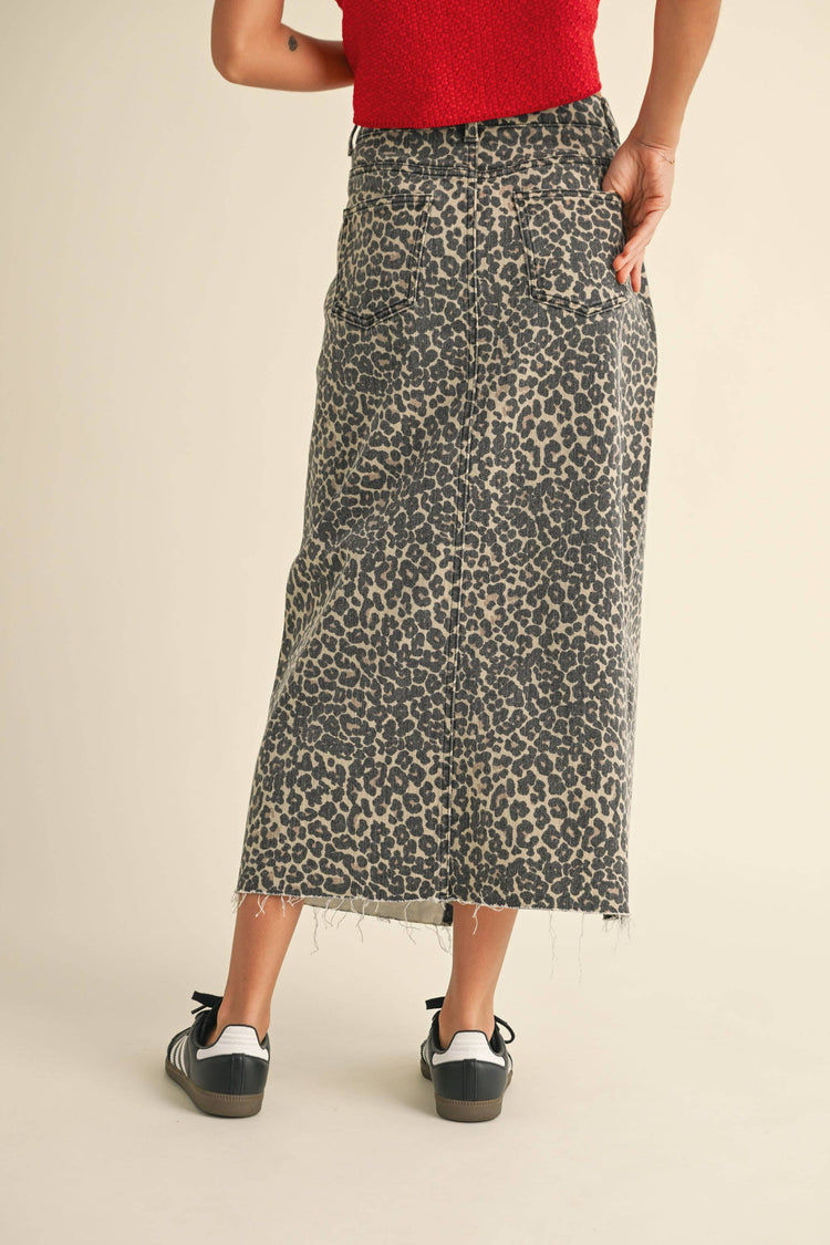 Willow Leopard Slit Skirt