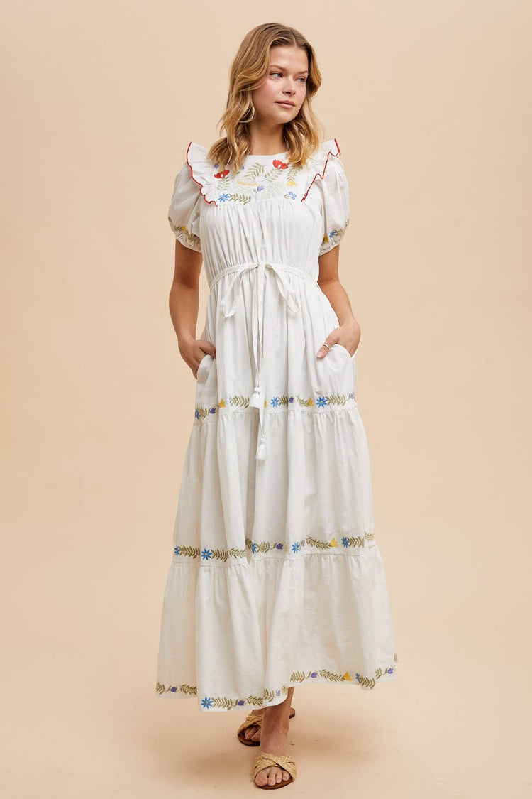 Chloe Embroidered Maxi Dress