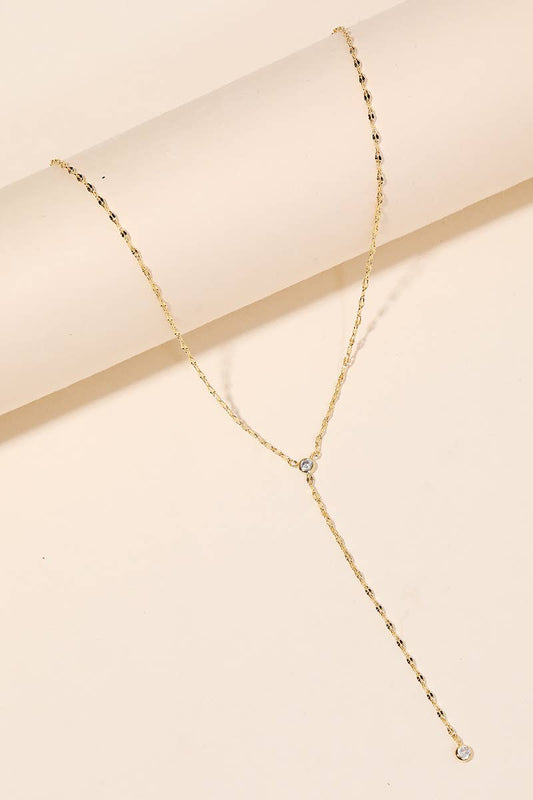 Dainty Chain Link Y Necklace Gold