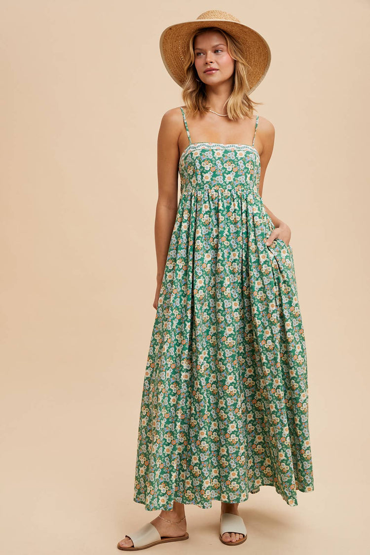 Floral Tie Maxi Dress