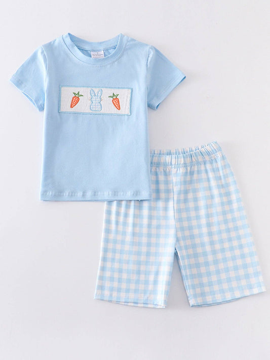 Blue Plaid Bunny Set ONE 2T LEFT