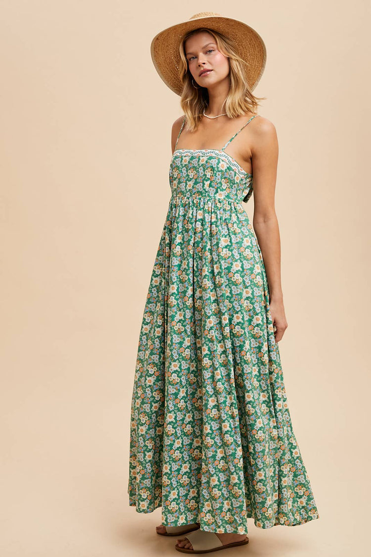 Floral Tie Maxi Dress