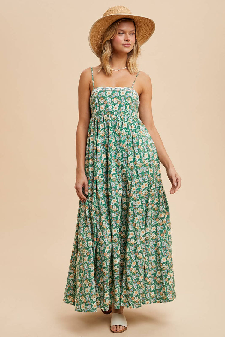 Floral Tie Maxi Dress