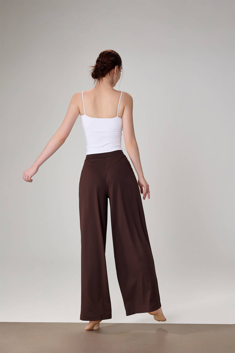 Coffee Wide Leg Yoga Pants