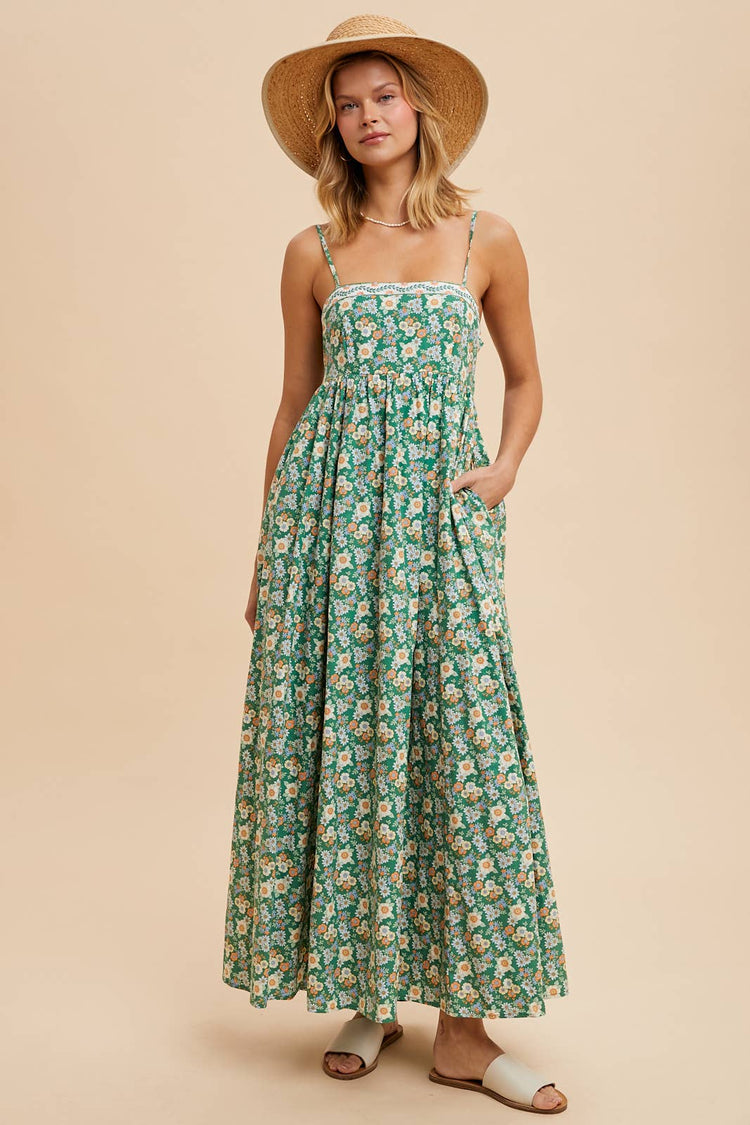 Floral Tie Maxi Dress