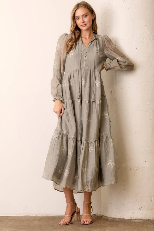 Emerson Embroidered Tiered Dress