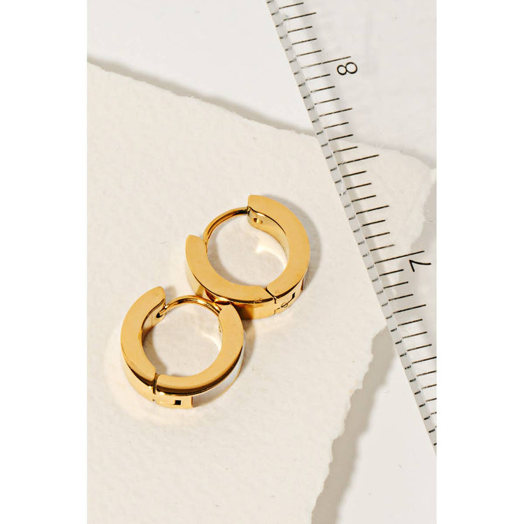 Stainless Steel Pearl Plated Hoop Earrings: G