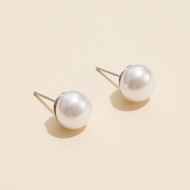 10mm Classic Extra Large Pearl Stud Earrings