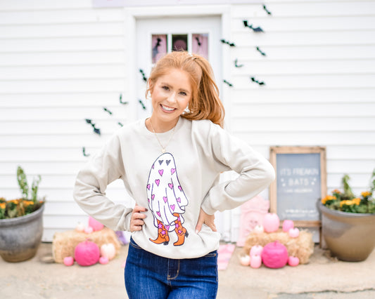 Boo In Boots Sweatshirt ONE M LEFT