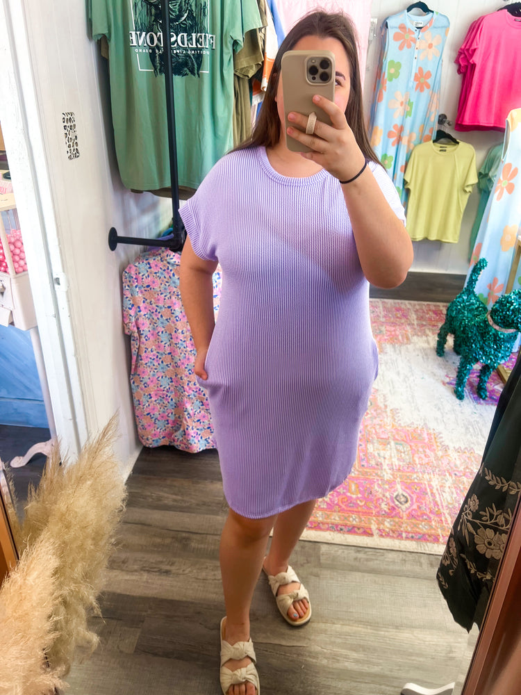 Urban Ribbed Mini Dress LAVENDER