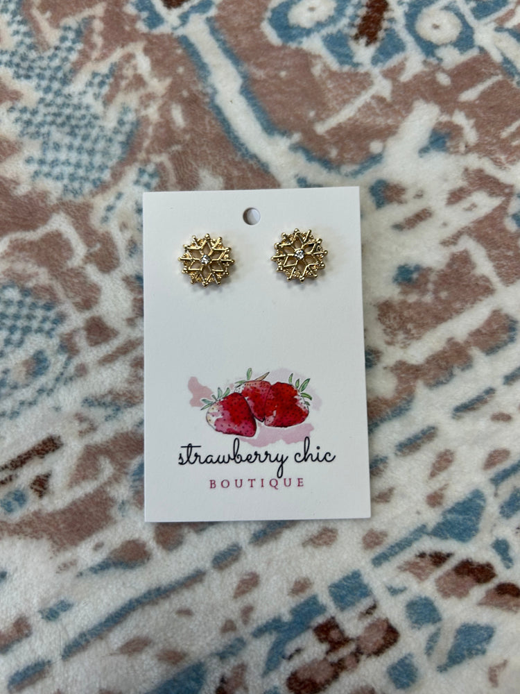 Cubic Zirconia Flower Stud Earrings