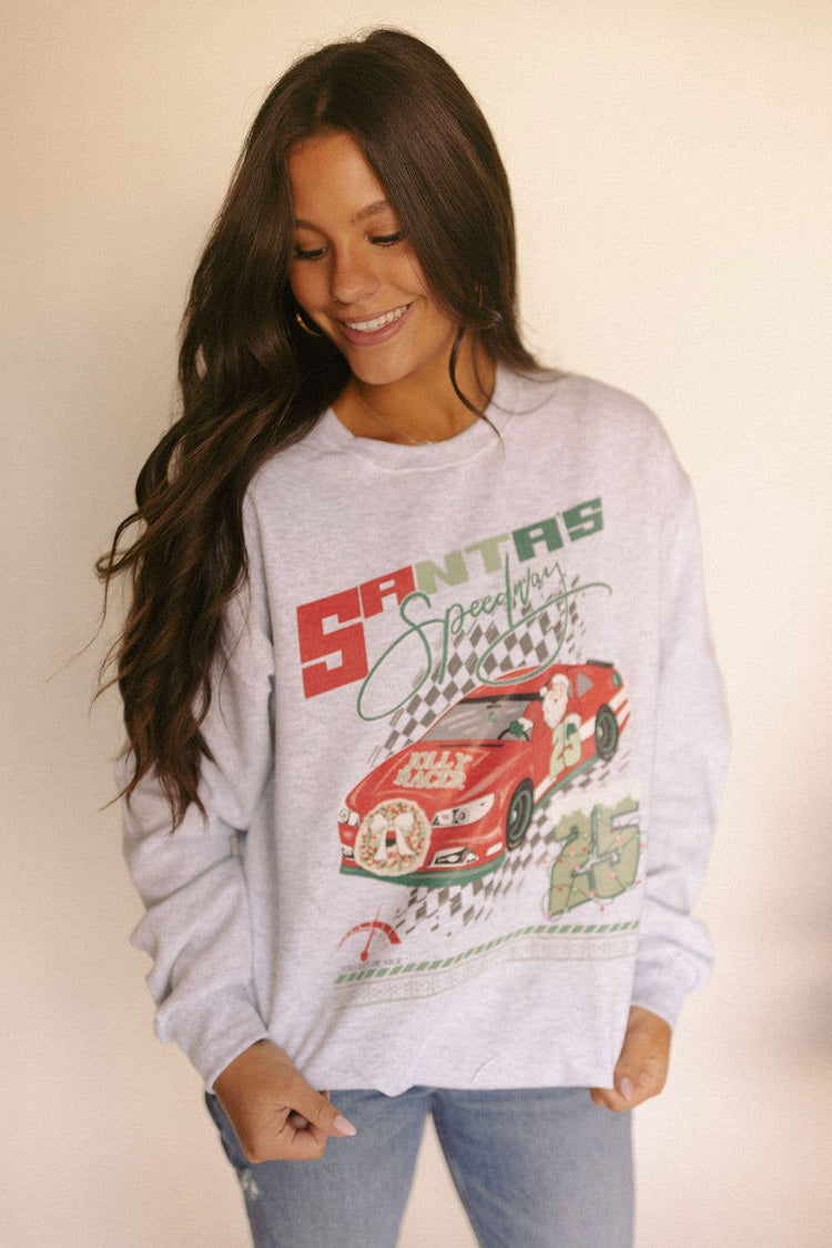 Santa's Speedway Sweatshirt ONE 3XL LEFT