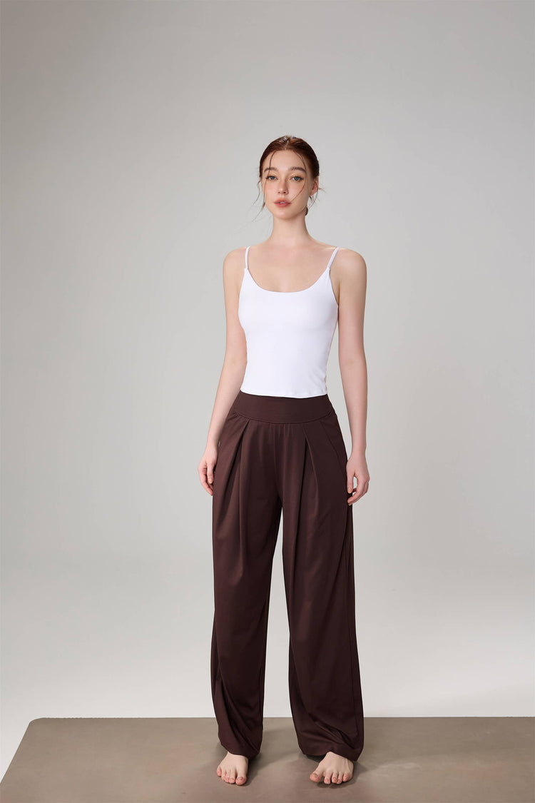 Coffee Wide Leg Yoga Pants