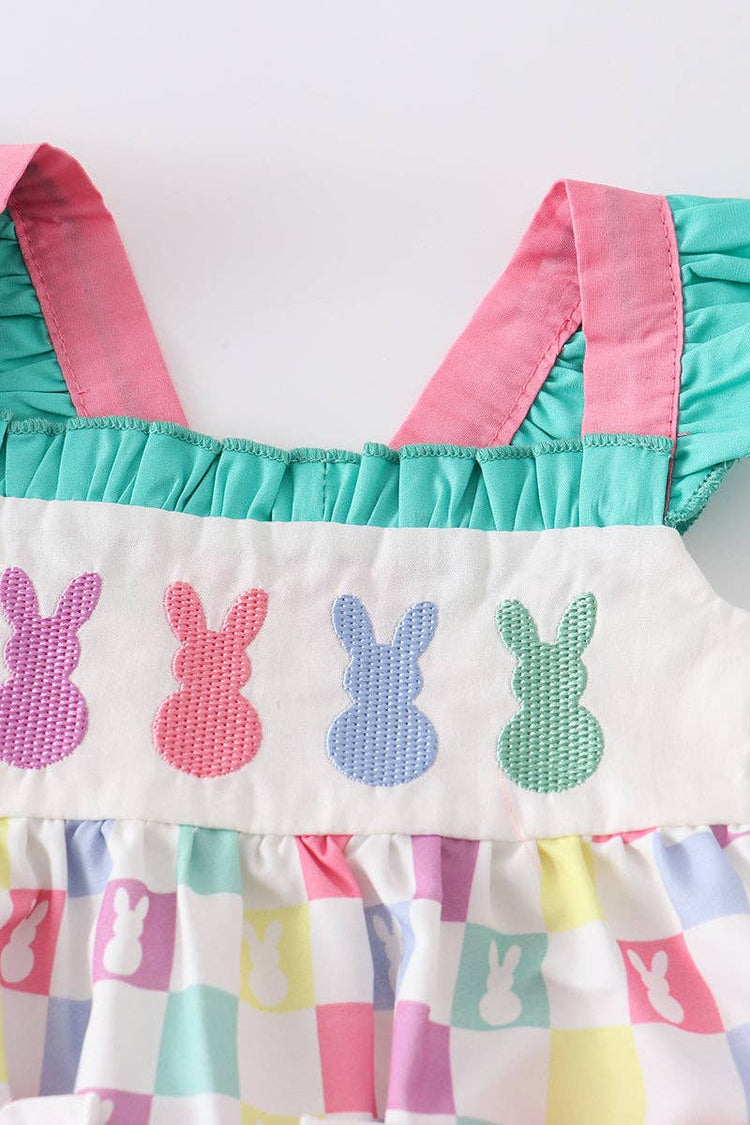 Checkered Rabbit Romper ONE 12M LEFT