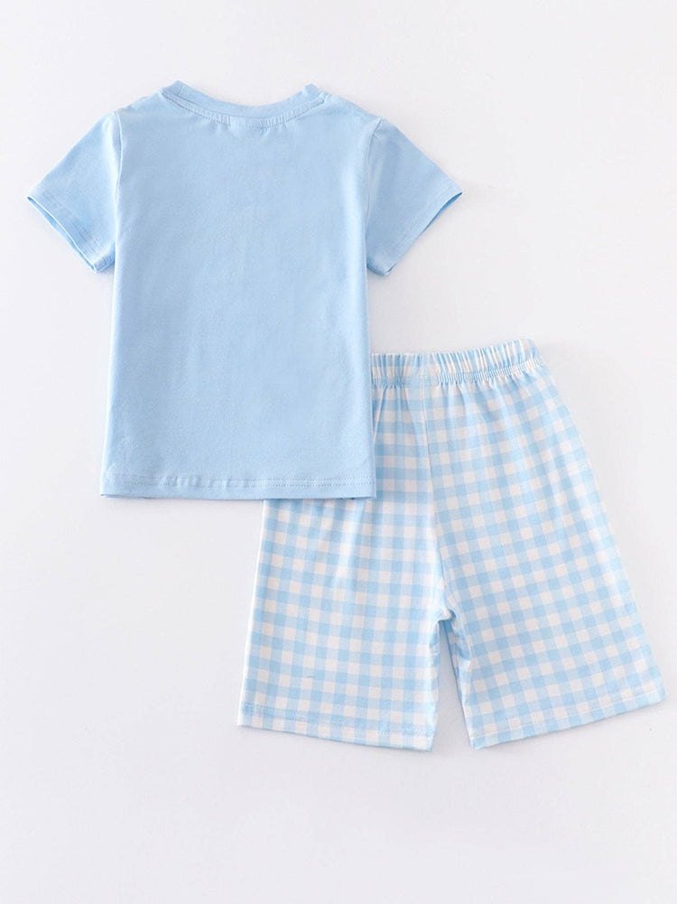 Blue Plaid Bunny Set ONE 2T LEFT