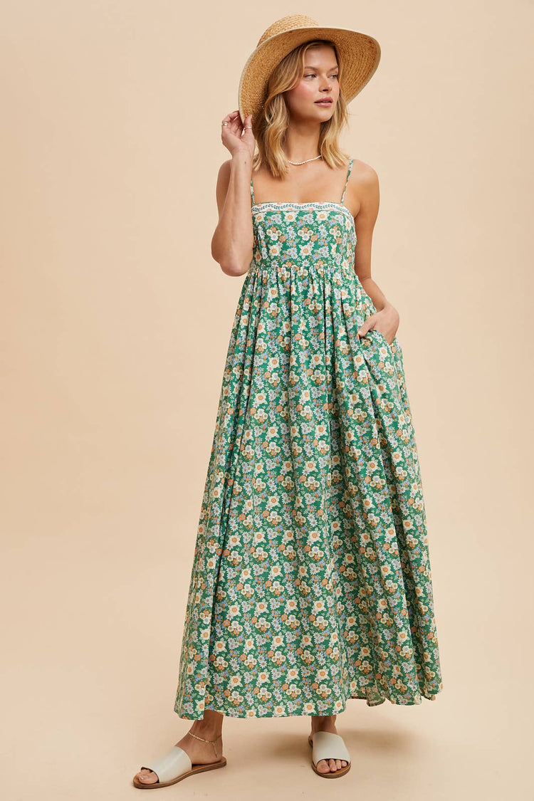 Floral Tie Maxi Dress